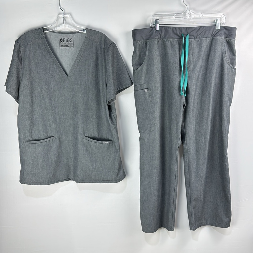 FIGS 2-pc set Scrub Top XL & Scrub Pants XL Graphite